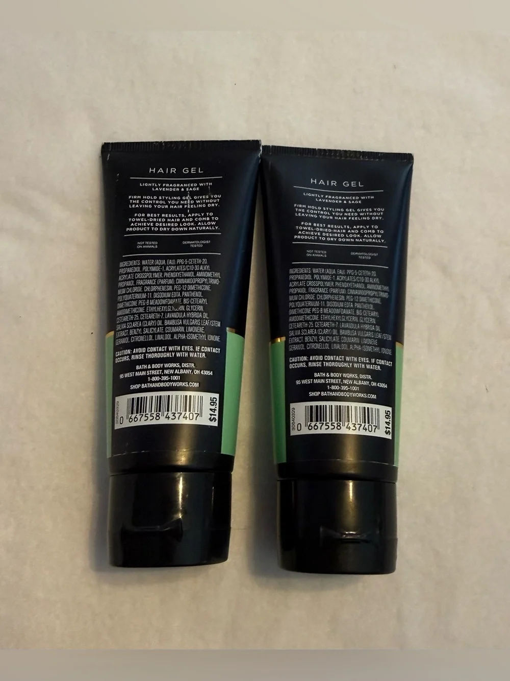Bath & Body Works Essentials for Men Hair Gel with Bamboo Extract, 2 pack, New